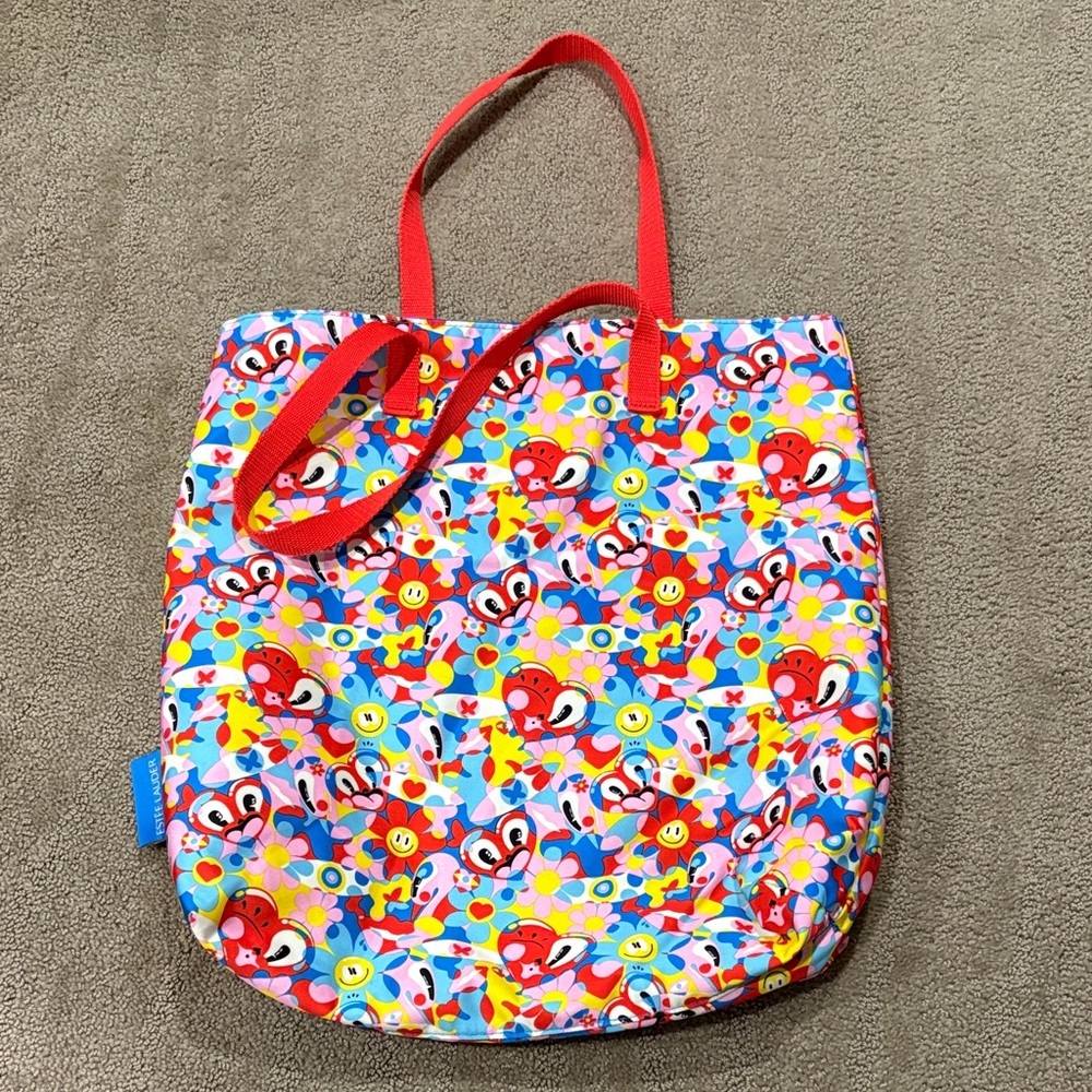 Estee Lauder Hattie Stewart reversible Multicolor Cartoon Print Tote - Picture 2 of 5